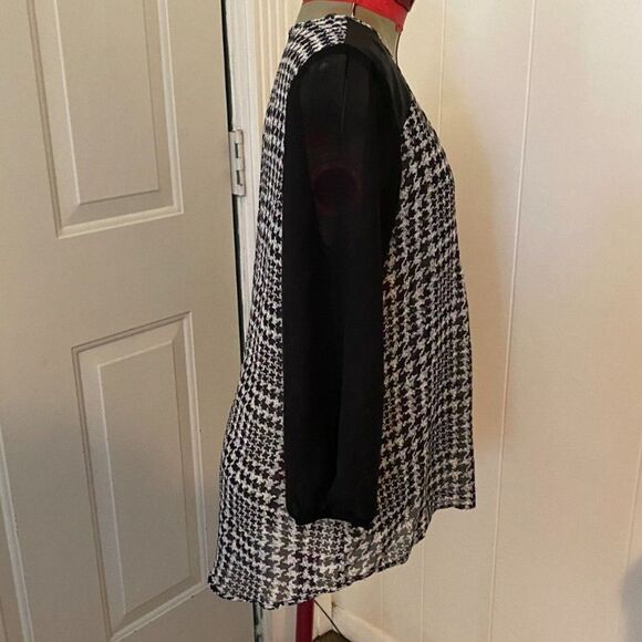 Maurices Hounds Tooth Sheer Boho High Low Tunic Top Size XL - Picture 3 of 8